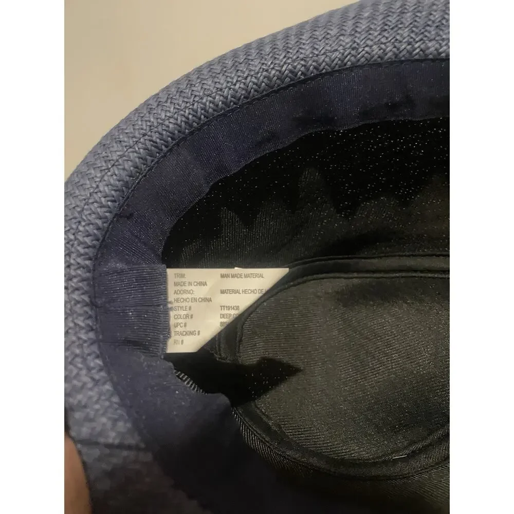 Fedora‎ Hat Blue size M Brown Leather Like Strap
